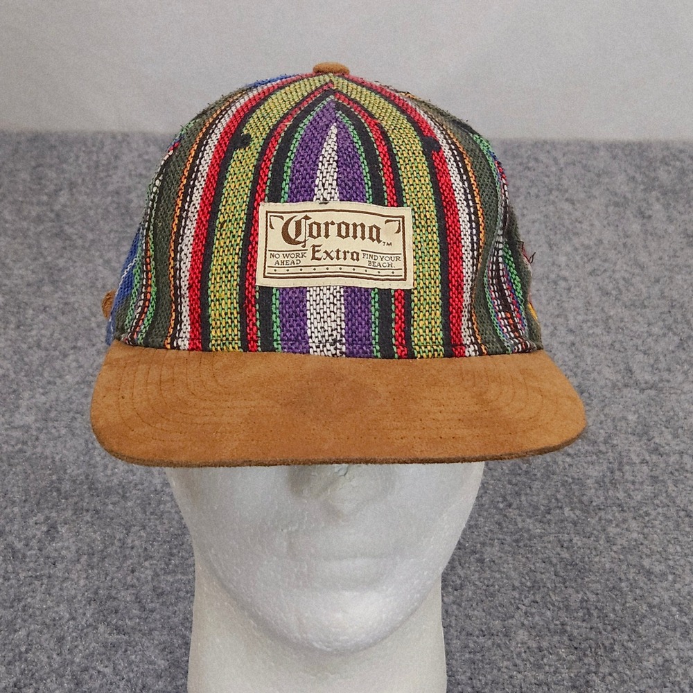 Corona Extra‎ Hat Multicolor Baja Stripe Suede Brim Beachwear Festival Colorful